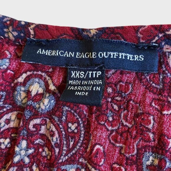 American Eagle Floral Babydoll Mini Dress Women's Sz XXS Boho Festival Coachella - Picture 14 of 16